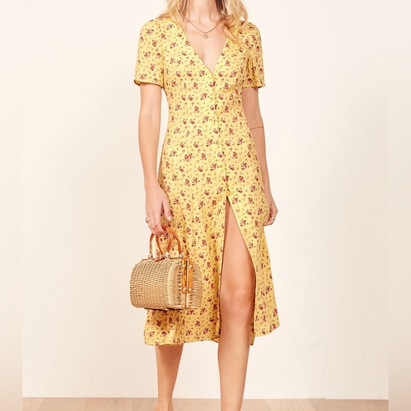 Reformation Yellow Buttoned Maxi Sundress - Picture 1 of 3